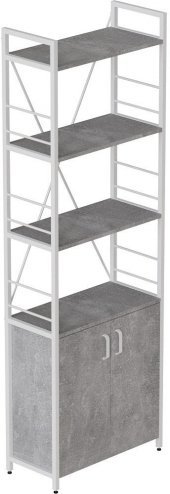 Етажерка 4/60 Ferrum-decor Серії Конект із тумбою 179x60x28 Білий ДСП Бетон (FRD-104497)