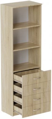 Шафа Анжело Ferrum-decor на 3 полиці з 4 ящики 1900x600x380 ДСП Дуб Сонома 16 мм (FRD-104986)