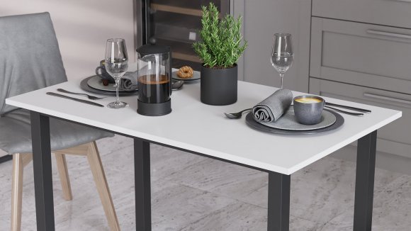 Стіл універсальний Knap Ferrum-decor 750x1000x600 Чорний метал ДСП Білий 16 мм (FRD-106338) Стіл універсальний Knap Ferrum-decor 750x1000x600 Чорний метал ДСП Білий 16 мм (FRD-106338)