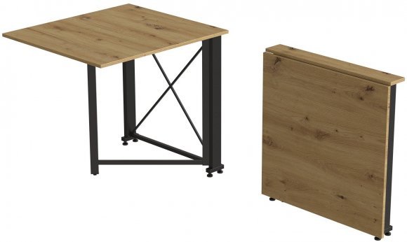 Стіл-книга трансформер Оріон 1 Ferrum-decor 750x810x730 Чорний метал ДСП Дуб Артизан 16 мм (FRD-104602)