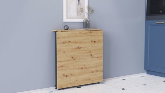 Стіл-книга трансформер Оріон 1 Ferrum-decor 750x810x730 Чорний метал ДСП Дуб Артизан 16 мм (FRD-104602)