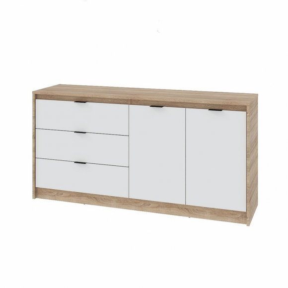 Великий комод із дверима та 3-ма шухлядами Еверест Сіті-1500 150,2х38х74,6 Дуб сонома/Білий (DTM-071102) Великий комод із дверима та 3-ма шухлядами Еверест Сіті-1500 150,2х38х74,6 Дуб сонома/Білий (DTM-071102)