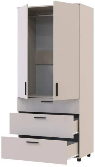 Шафа для одягу Doros Торн Кашемір 2 ДСП/3Ш (штанга) 90х51.6х200 (DRS-012029)