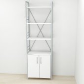 Етажерка 4/60 Ferrum-decor Серії Конект із тумбою 179x60x28 Сірий ДСП Біле (FRD-104498)