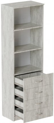 Шафа Анжело Ferrum-decor на 3 полиці з 4 ящики 1900x600x380 ДСП Бетон 16 мм (FRD-104988) Шафа Анжело Ferrum-decor на 3 полиці з 4 ящики 1900x600x380 ДСП Бетон 16 мм (FRD-104988)