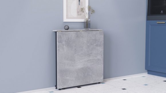 Стіл-книга трансформер Оріон 1 Ferrum-decor 750x810x730 Чорний метал ДСП Бетон 16 мм (FRD-104603)