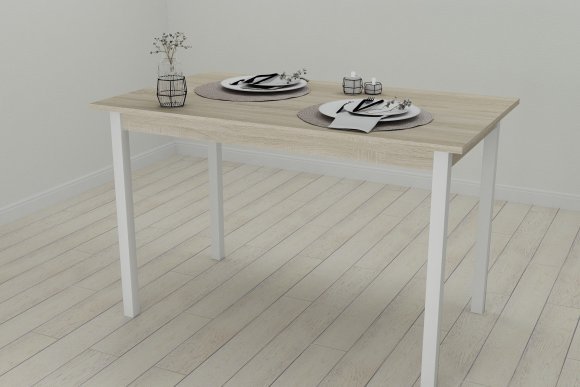 Стіл кухонний Ferrum-decor Маріо 75x120x60 Білий ДСП Сонома 16мм (FRD-106320)
