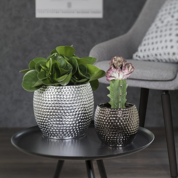 Кашпо для квітів Mercury кераміка 18" сріблястий 62221 Кашпо для квітів Mercury кераміка 18" сріблястий 62221