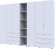 Комплект шаф для одягу Doros Гелар (3 шт.) 270,6х49,5х203,4 см Білий (DRS-011179) Комплект шаф для одягу Doros Гелар (3 шт.) 270,6х49,5х203,4 см Білий (DRS-011179)