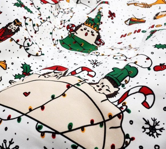 Дитяча постіль наволочка та підковдра Різдвяні їжачки lullalove-9525 Дитяча постіль наволочка та підковдра Різдвяні їжачки lullalove-9525