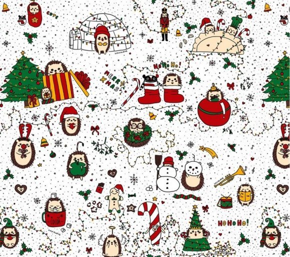 Дитяча постіль наволочка та підковдра Різдвяні їжачки lullalove-9525 Дитяча постіль наволочка та підковдра Різдвяні їжачки lullalove-9525