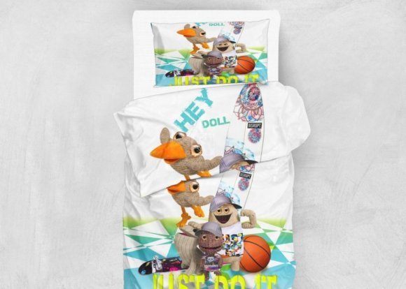 Постільна білизна 3D Micro Satin Hey Beyaz 160x220 см Постільна білизна 3D Micro Satin Hey Beyaz 160x220 см