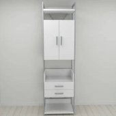 Шафа Гардероб Уні секція 5 серії Конект Ferrum-decor 220x60x50см Сірий метал ДСП Білий 32 мм (FRD-104515)