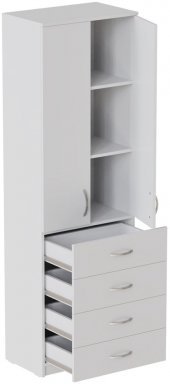 Шафа Анжело Ferrum-decor на 3 полиць з 2 дверима та 4 ящики 1900x600x380 ДСП Біле 16 мм (FRD-104989)
