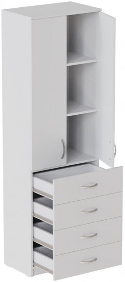 Шафа Анжело Ferrum-decor на 3 полиць з 2 дверима та 4 ящики 1900x600x380 ДСП Біле 16 мм (FRD-104989) Шафа Анжело Ferrum-decor на 3 полиць з 2 дверима та 4 ящики 1900x600x380 ДСП Біле 16 мм (FRD-104989)