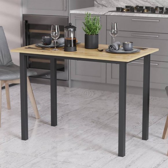 Стіл універсальний Knap Ferrum-decor 750x1000x600 Чорний метал ДСП Дуб Артизан 16 мм (FRD-106343) Стіл універсальний Knap Ferrum-decor 750x1000x600 Чорний метал ДСП Дуб Артизан 16 мм (FRD-106343)