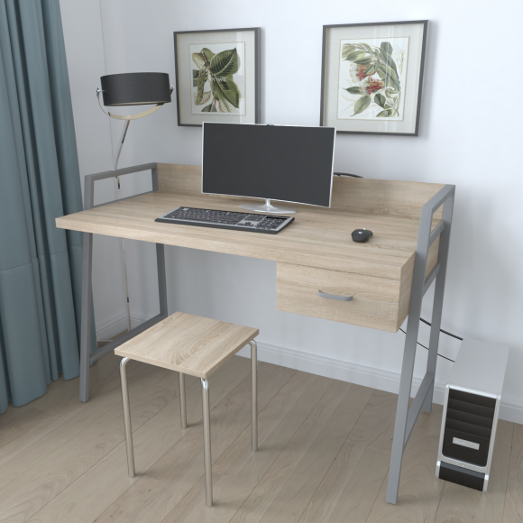 Письмовий стіл Ferrum-decor 750x1200x600 Сірий метал ДСП Дуб Сонома 32 мм (FRD-103453) Письмовий стіл Ferrum-decor 750x1200x600 Сірий метал ДСП Дуб Сонома 32 мм (FRD-103453)