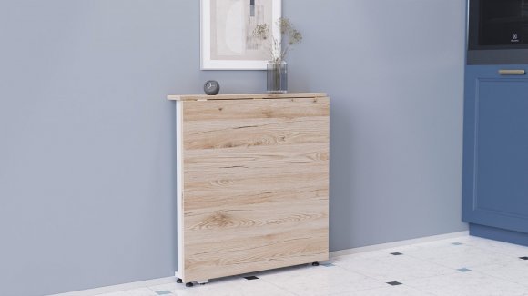 Стіл-книга трансформер Оріон 1 Ferrum-decor 750x810x730 Білий метал ДСП Дуб Сан-Марино 16 мм (FRD-104605)