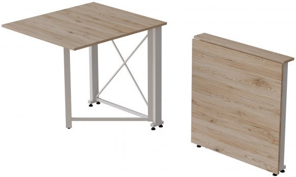 Стіл-книга трансформер Оріон 1 Ferrum-decor 750x810x730 Білий метал ДСП Дуб Сан-Марино 16 мм (FRD-104605)