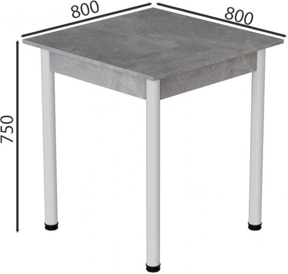 Стіл кухонний Ferrum-decor Агата 75x90x90 Білий ДСП Бетон 16мм (FRD-105561)
