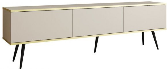 Тумба під телевізор Perfect Home Оро / Oro 3-дверна з чорними ніжками RTV175 Бежевий (PFH-091337)