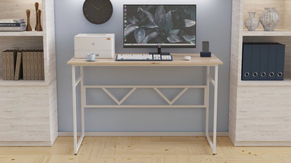 Комп'ютерний стіл Ferrum-decor Раян 75x100x70 білий ДСП Дуб Сан-Марино 16мм (FRD-101154)