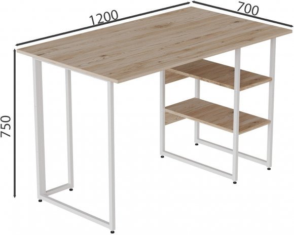 Комп'ютерний стіл Ferrum-decor Кевін 75x120x70 білий ДСП Дуб Сан-Марино 16мм (FRD-101280)
