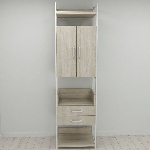 Шафа Гардероб Уні секція 5 серії Конект Ferrum-decor 220x60x50см Білий метал ДСП Дуб Сонома 32 мм (FRD-104521) Шафа Гардероб Уні секція 5 серії Конект Ferrum-decor 220x60x50см Білий метал ДСП Дуб Сонома 32 мм (FRD-104521)