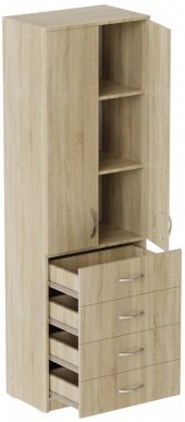 Шафа Анжело Ferrum-decor на 3 полиць з 2 дверима та 4 ящики 1900x600x380 ДСП Дуб Сонома 16 мм (FRD-104992)