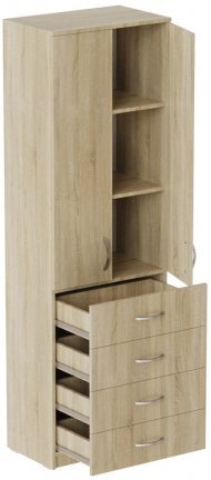 Шафа Анжело Ferrum-decor на 3 полиць з 2 дверима та 4 ящики 1900x600x380 ДСП Дуб Сонома 16 мм (FRD-104992) Шафа Анжело Ferrum-decor на 3 полиць з 2 дверима та 4 ящики 1900x600x380 ДСП Дуб Сонома 16 мм (FRD-104992)