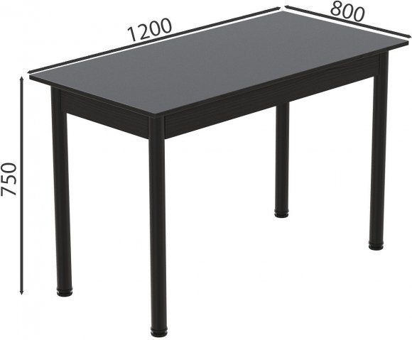Стіл кухонний Ferrum-decor Беніта 75x120x80 Чорний ДСП Сосна Кембра 16мм (FRD-105704) Стіл кухонний Ferrum-decor Беніта 75x120x80 Чорний ДСП Сосна Кембра 16мм (FRD-105704)