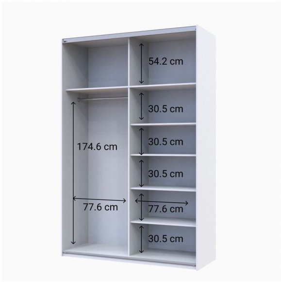 Шафа-купе двохдверна Doros G-Caiser 160х60х240 см Білий/Дуб евок (DRS-011022) Шафа-купе двохдверна Doros G-Caiser 160х60х240 см Білий/Дуб евок (DRS-011022)