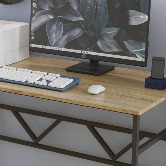 Письмовий стіл Ferrum-decor Райан 75x120x60 чорний ДСП Дуб Сонома 16мм (FRD-103682)