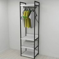 Шафа Гардероб Уні секція 3 серії Конект Ferrum-decor 220x60x50см Чорний метал ДСП Білий 32 мм (FRD-104523) Шафа Гардероб Уні секція 3 серії Конект Ferrum-decor 220x60x50см Чорний метал ДСП Білий 32 мм (FRD-104523)