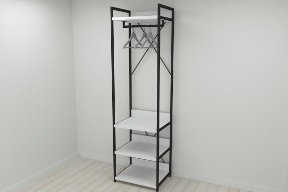 Шафа Гардероб Уні секція 3 серії Конект Ferrum-decor 220x60x50см Чорний метал ДСП Білий 32 мм (FRD-104523) Шафа Гардероб Уні секція 3 серії Конект Ferrum-decor 220x60x50см Чорний метал ДСП Білий 32 мм (FRD-104523)