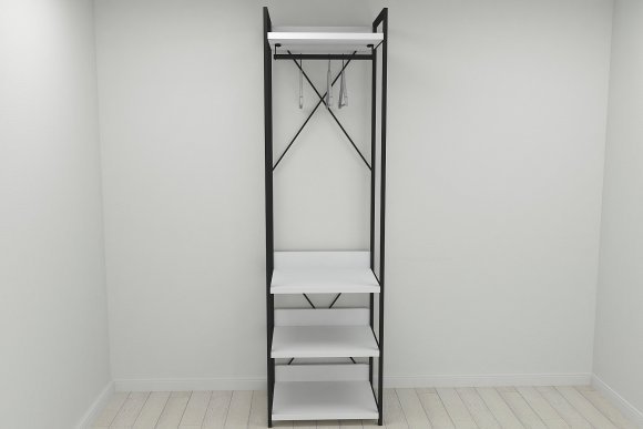 Шафа Гардероб Уні секція 3 серії Конект Ferrum-decor 220x60x50см Чорний метал ДСП Білий 32 мм (FRD-104523) Шафа Гардероб Уні секція 3 серії Конект Ferrum-decor 220x60x50см Чорний метал ДСП Білий 32 мм (FRD-104523)
