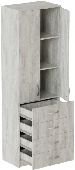 Шафа Анжело Ferrum-decor на 3 полиць з 2 дверима та 4 ящики 1900x600x380 ДСП Бетон 16 мм (FRD-104994) Шафа Анжело Ferrum-decor на 3 полиць з 2 дверима та 4 ящики 1900x600x380 ДСП Бетон 16 мм (FRD-104994)