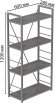 Етажерка 4/60 Ferrum-decor Серії Конект 120x60x28 сірий ДСП Бетон 16мм (FRD-105547)