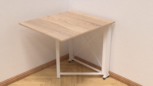 Стіл-книга трансформер Оріон 1 Ferrum-decor 750x810x730 Білий метал ДСП Дуб Сонома 16 мм (FRD-104607)
