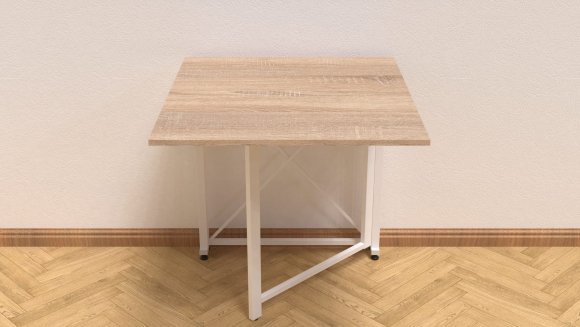 Стіл-книга трансформер Оріон 1 Ferrum-decor 750x810x730 Білий метал ДСП Дуб Сонома 16 мм (FRD-104607)
