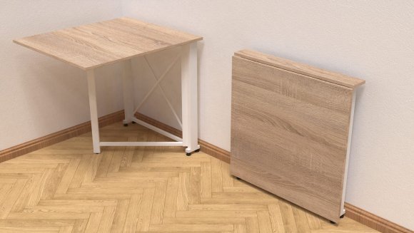 Стіл-книга трансформер Оріон 1 Ferrum-decor 750x810x730 Білий метал ДСП Дуб Сонома 16 мм (FRD-104607)