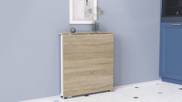 Стіл-книга трансформер Оріон 1 Ferrum-decor 750x810x730 Білий метал ДСП Дуб Сонома 16 мм (FRD-104607)