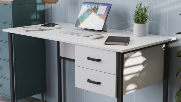 Письмовий стіл Ferrum-decor Дакота 75x120x60 чорний ДСП Біле 16мм (FRD-101916)