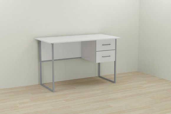 Письмовий стіл Ferrum-decor Дакота 75x140x60 сірий ДСП Біле 16мм (FRD-102320)