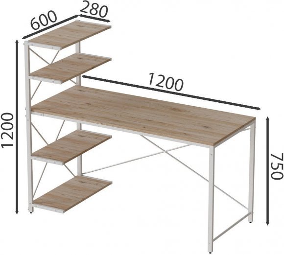 Комп'ютерний стіл Ferrum-decor Джек 75x120x60 Білий ДСП Дуб Сан-Марино (FRD-104387) Комп'ютерний стіл Ferrum-decor Джек 75x120x60 Білий ДСП Дуб Сан-Марино (FRD-104387)