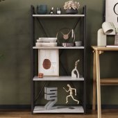 Етажерка 4/60 Ferrum-decor Серії Конект 120x60x28 чорний ДСП Бетон 16мм (FRD-105552)