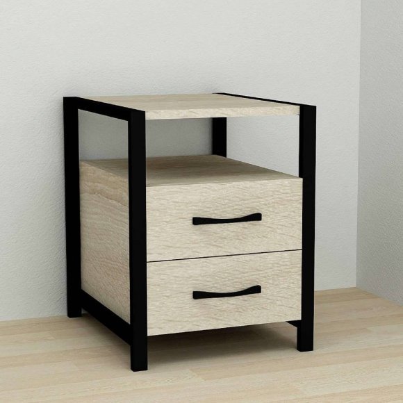 Тумба універсальна Ferrum-decor Вів'єн 2/2 50x41x40 чорний ДСП Дуб Сонома 16мм (FRD-104158) Тумба універсальна Ferrum-decor Вів'єн 2/2 50x41x40 чорний ДСП Дуб Сонома 16мм (FRD-104158)