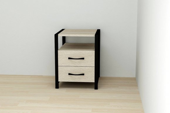 Тумба універсальна Ferrum-decor Вів'єн 2/2 50x41x40 чорний ДСП Дуб Сонома 16мм (FRD-104158) Тумба універсальна Ferrum-decor Вів'єн 2/2 50x41x40 чорний ДСП Дуб Сонома 16мм (FRD-104158)