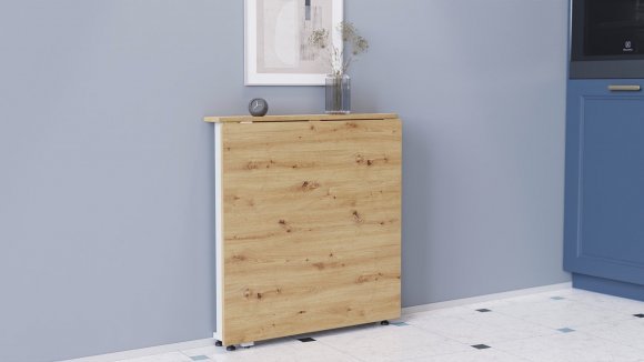 Стіл-книга трансформер Оріон 1 Ferrum-decor 750x810x730 Білий метал ДСП Дуб Артизан 16 мм (FRD-104609)