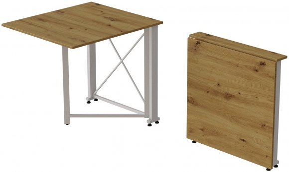 Стіл-книга трансформер Оріон 1 Ferrum-decor 750x810x730 Білий метал ДСП Дуб Артизан 16 мм (FRD-104609)